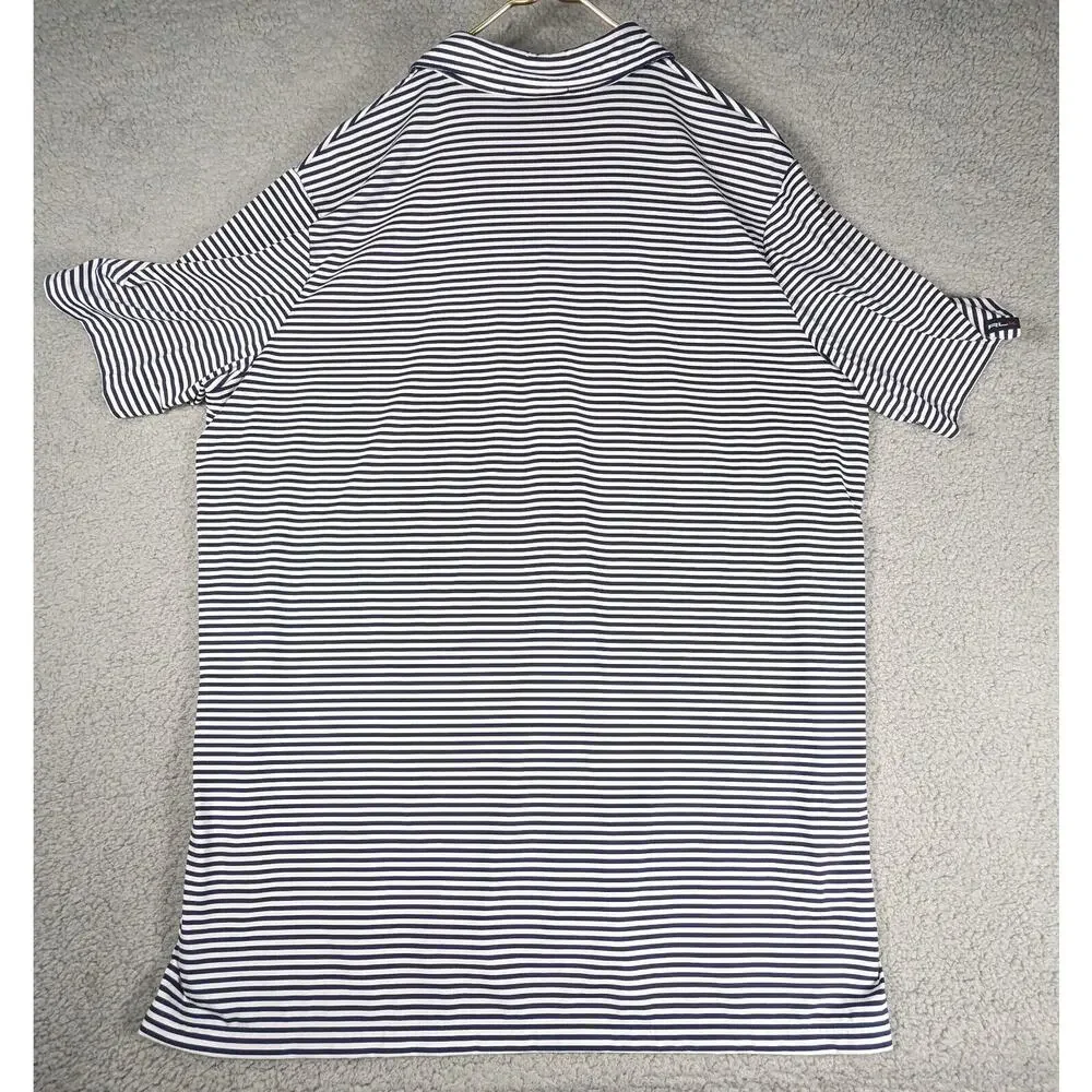 RLX Ralph Lauren Polo Mens Size XL Black White Stripe Golf Shirt